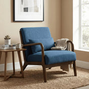 Mid Century Modern Accent Chair: Cozy Wood Frame Reading Armchair