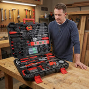 242-Piece Tool Set: Mechanical Hand Kit with Heavy-Duty Plastic Toolbox